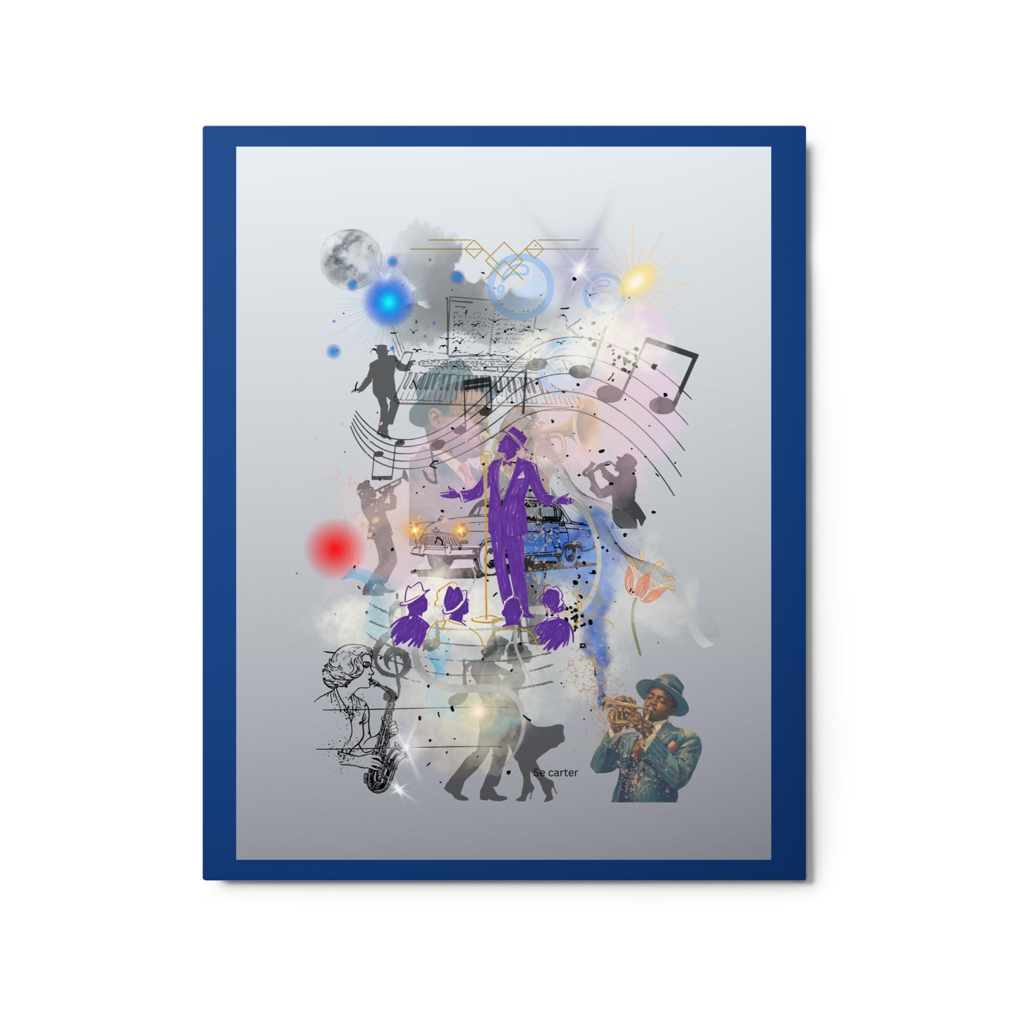 Wall art poster. Surreal, atmospheric, digital illustration -Metal print 16x20 - "Showmanship and music", gallery image 2