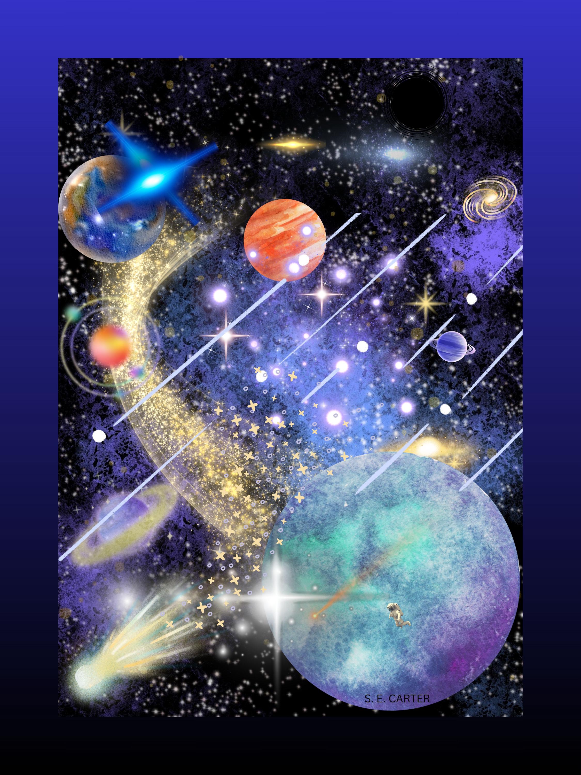 Wall art poster. Surreal, atmospheric, digital illustration -20x30 - Metal prints - "Beyond Us"