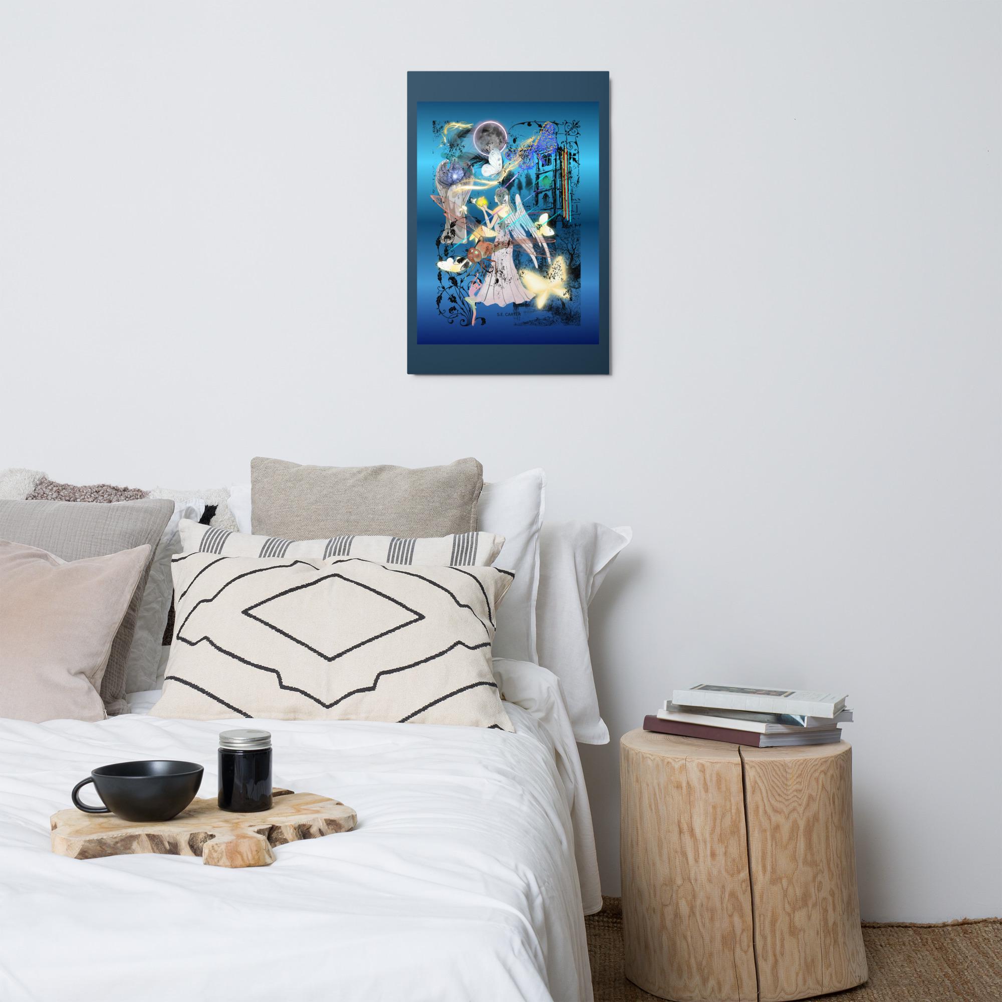 Wall art poster. Surreal, atmospheric, digital illustration -Metal print 20x30 - "Light in Darkness", gallery image 2