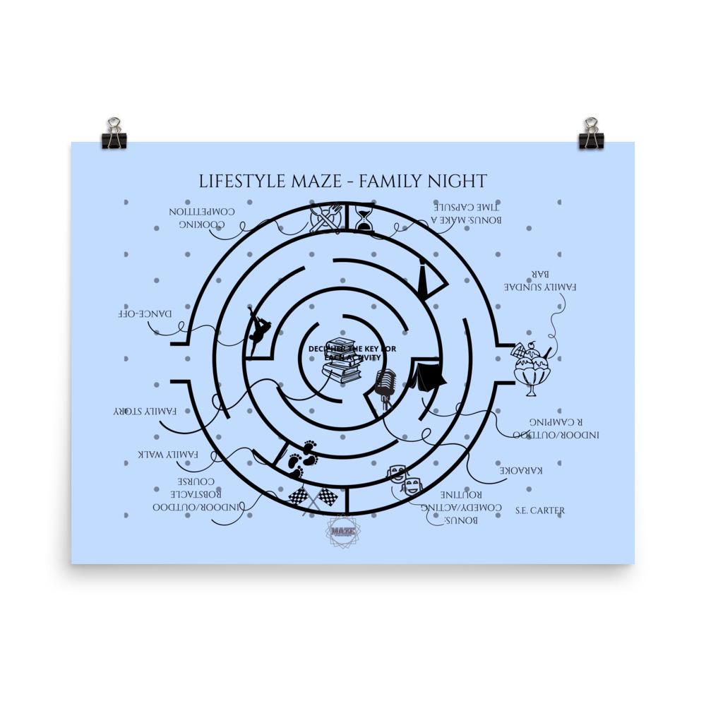 Wall art poster. Surreal, atmospheric, digital illustration -lifestyle Maze, Poster 18x24