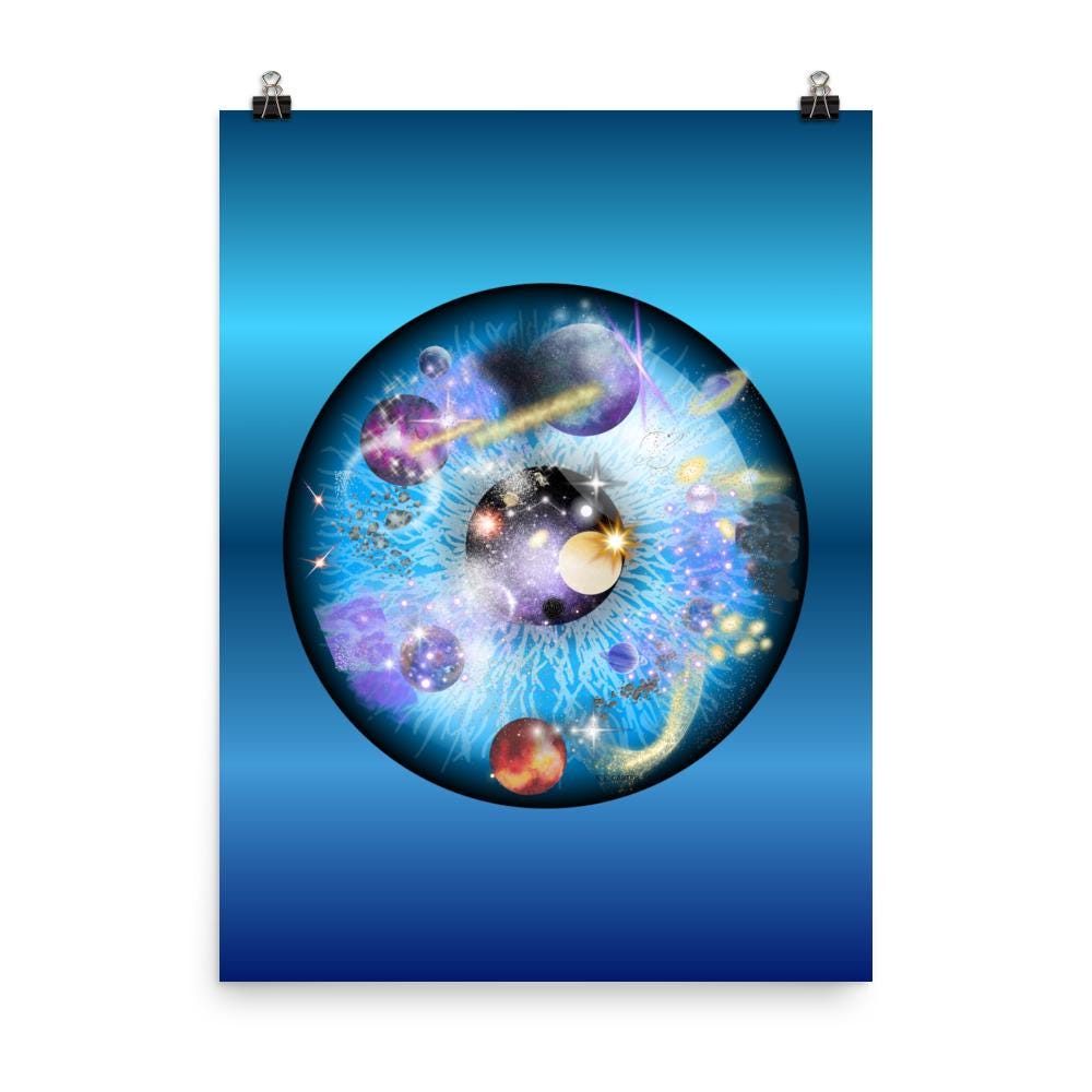 Wall art poster. Surreal, atmospheric, digital illustration -18x24 Photo paper poster - "The Witness", gallery image 2