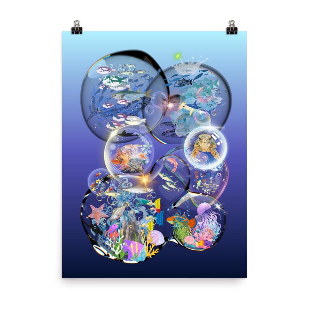 Wall art poster. Surreal, atmospheric, digital illustration -Photo paper poster 18x24 - "The sea apartments", gallery image 2