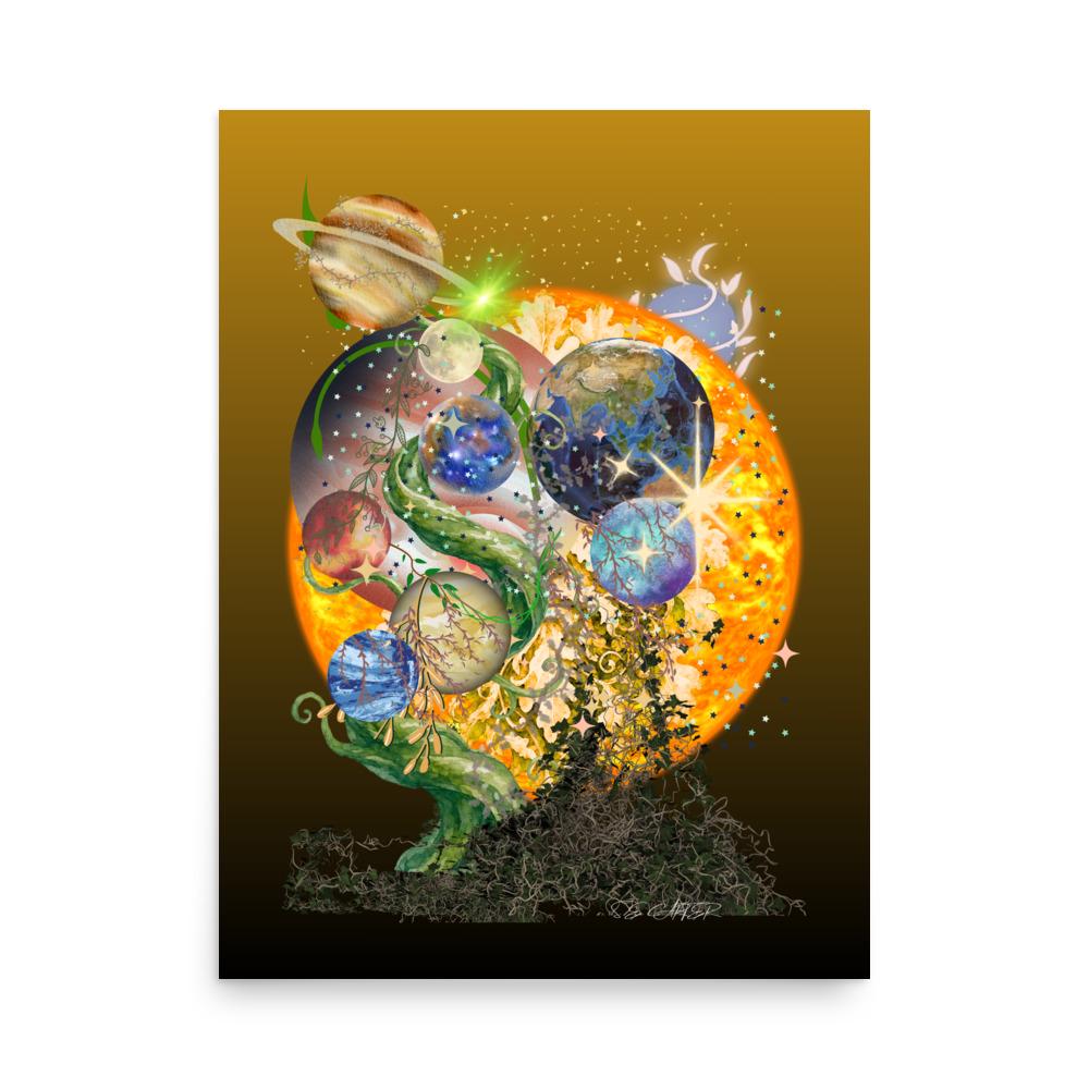 Wall art poster. Surreal, atmospheric, digital illustration -Photo paper poster 18x24 - :Sun garden", gallery image 2