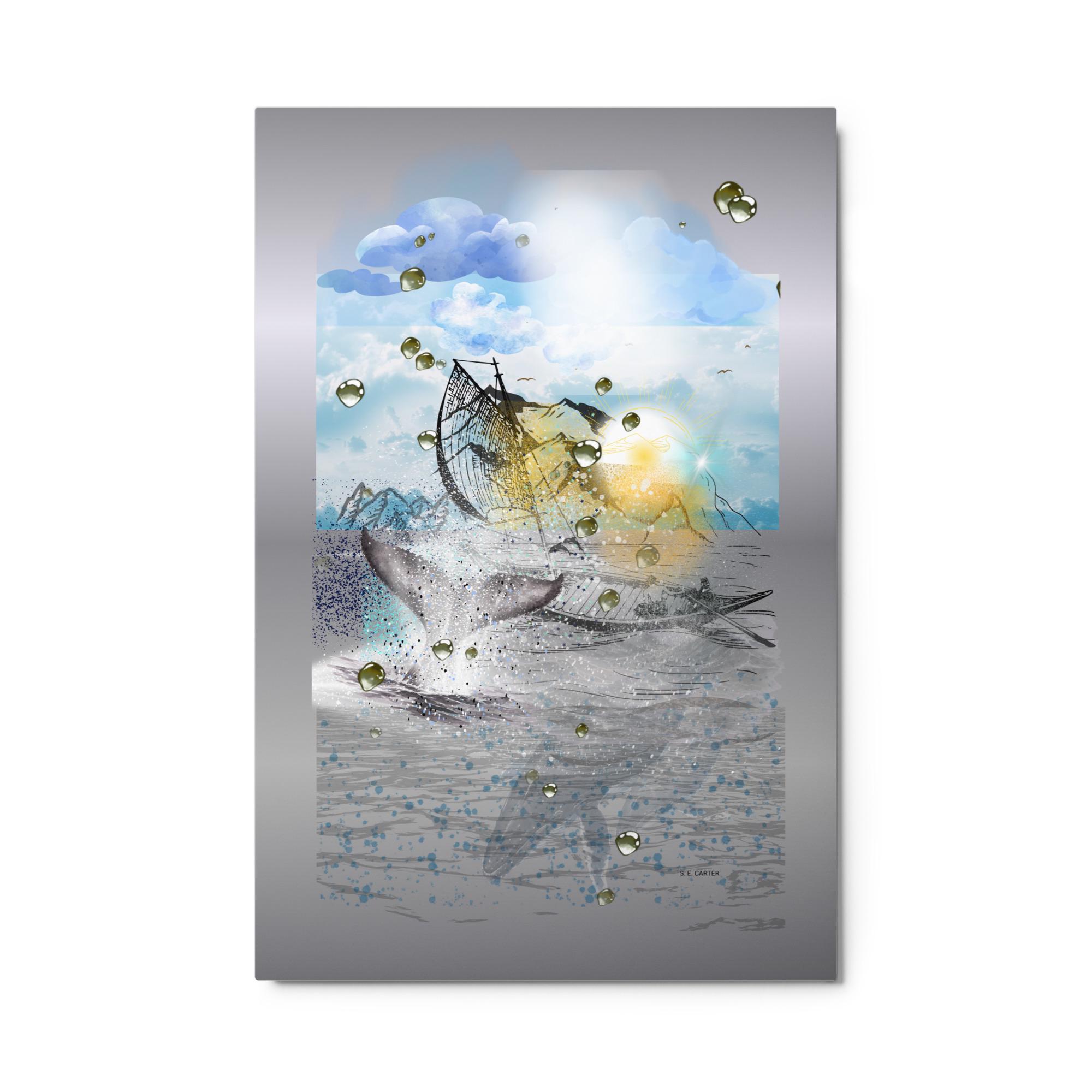 Wall art poster. Surreal, atmospheric, digital illustration -Metal prints - 24x26 - "The Bubble Kingdom", gallery image 2