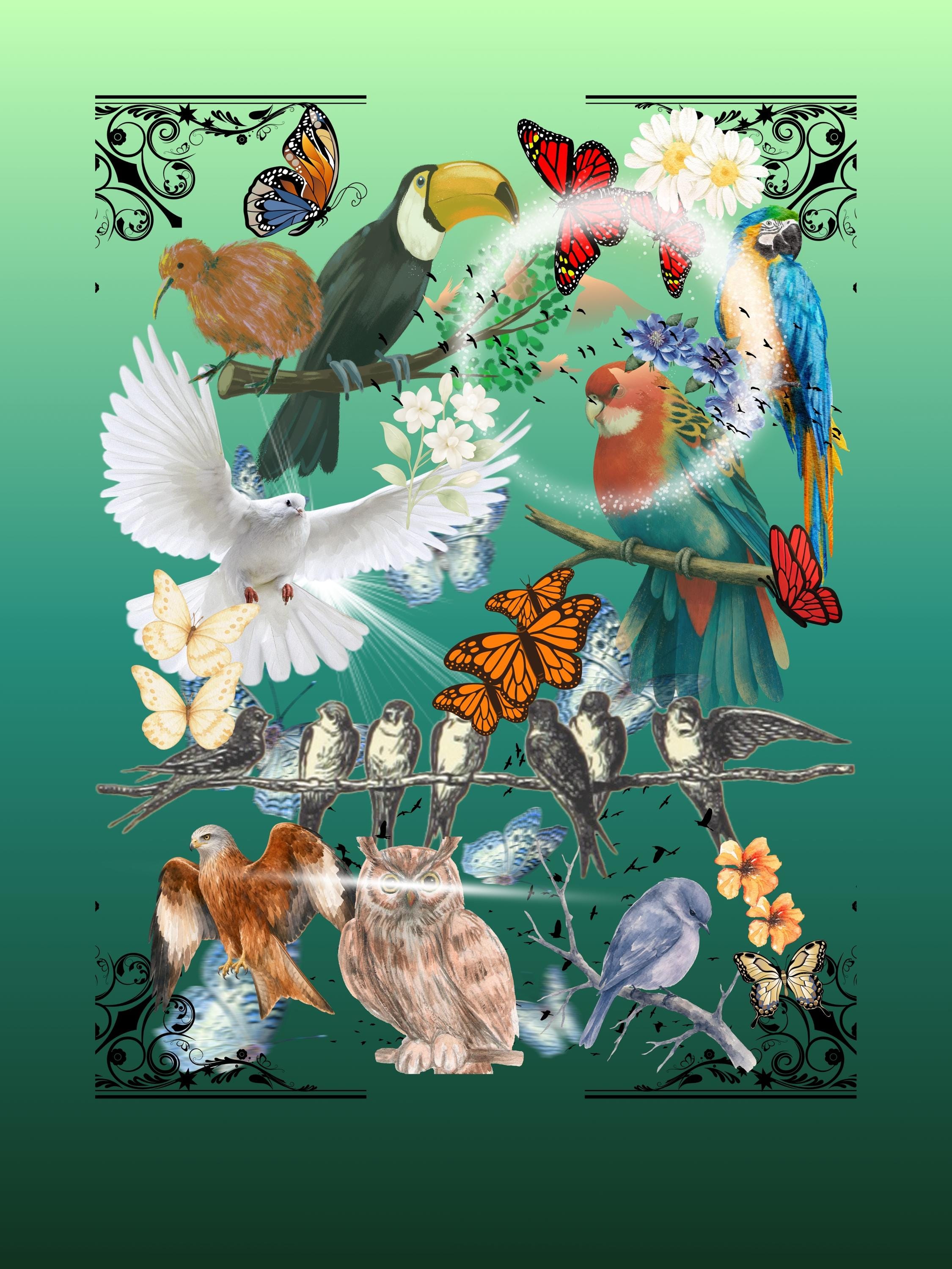 Wall art poster. Surreal, atmospheric, digital illustration -Canvas 18x24 - "No cages"