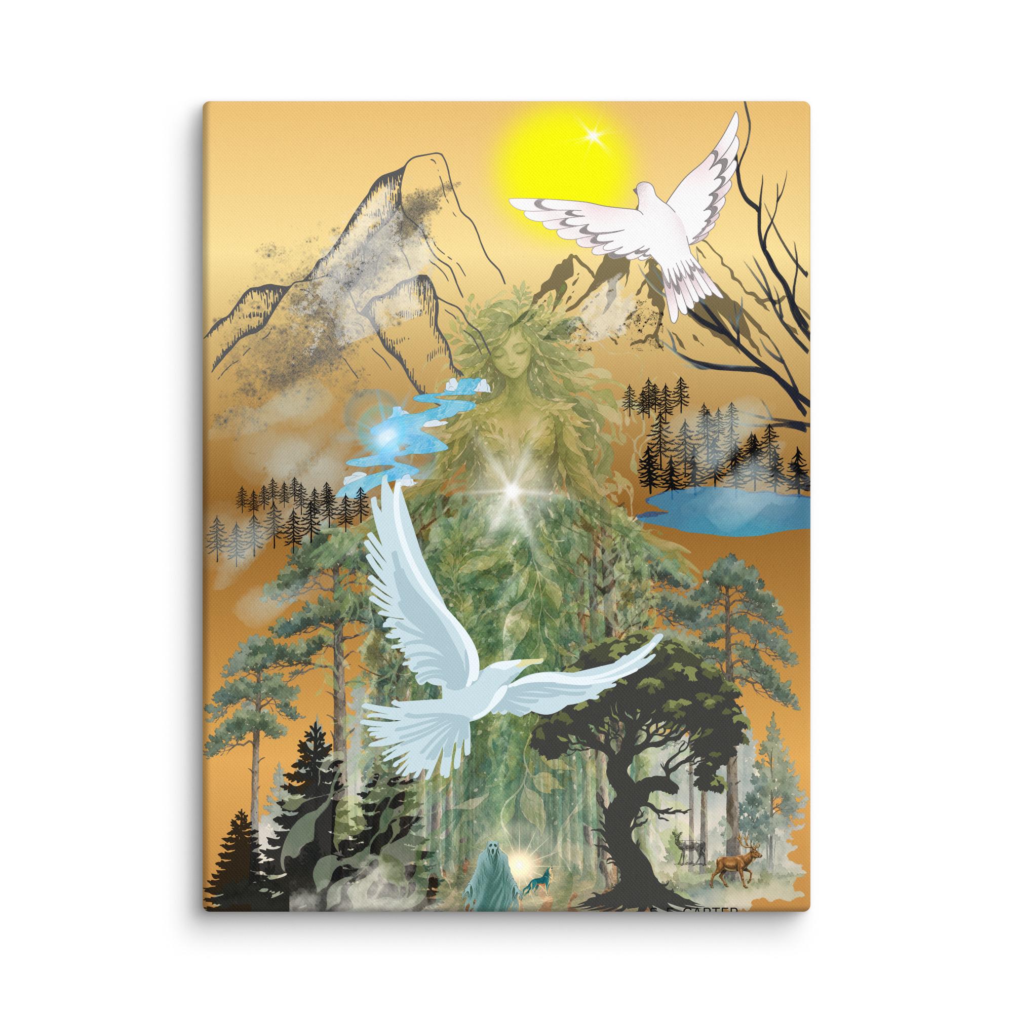 Wall art poster. Surreal, atmospheric, digital illustration - Canvas 18x24 - Mother", gallery image 2