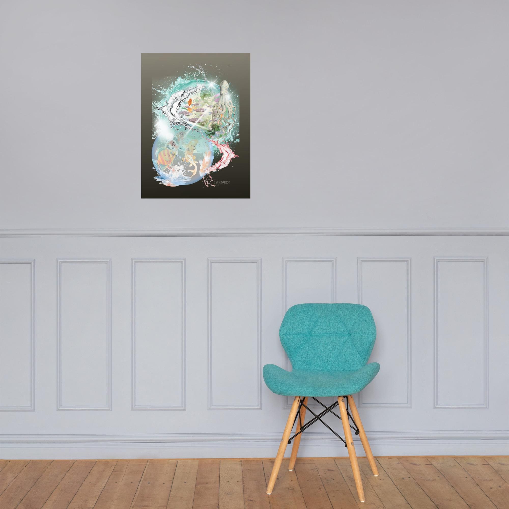 Wall art poster. Surreal, atmospheric, digital illustration -Photo paper poster 18x24 - "Thed bubble Kingdom", gallery image 3