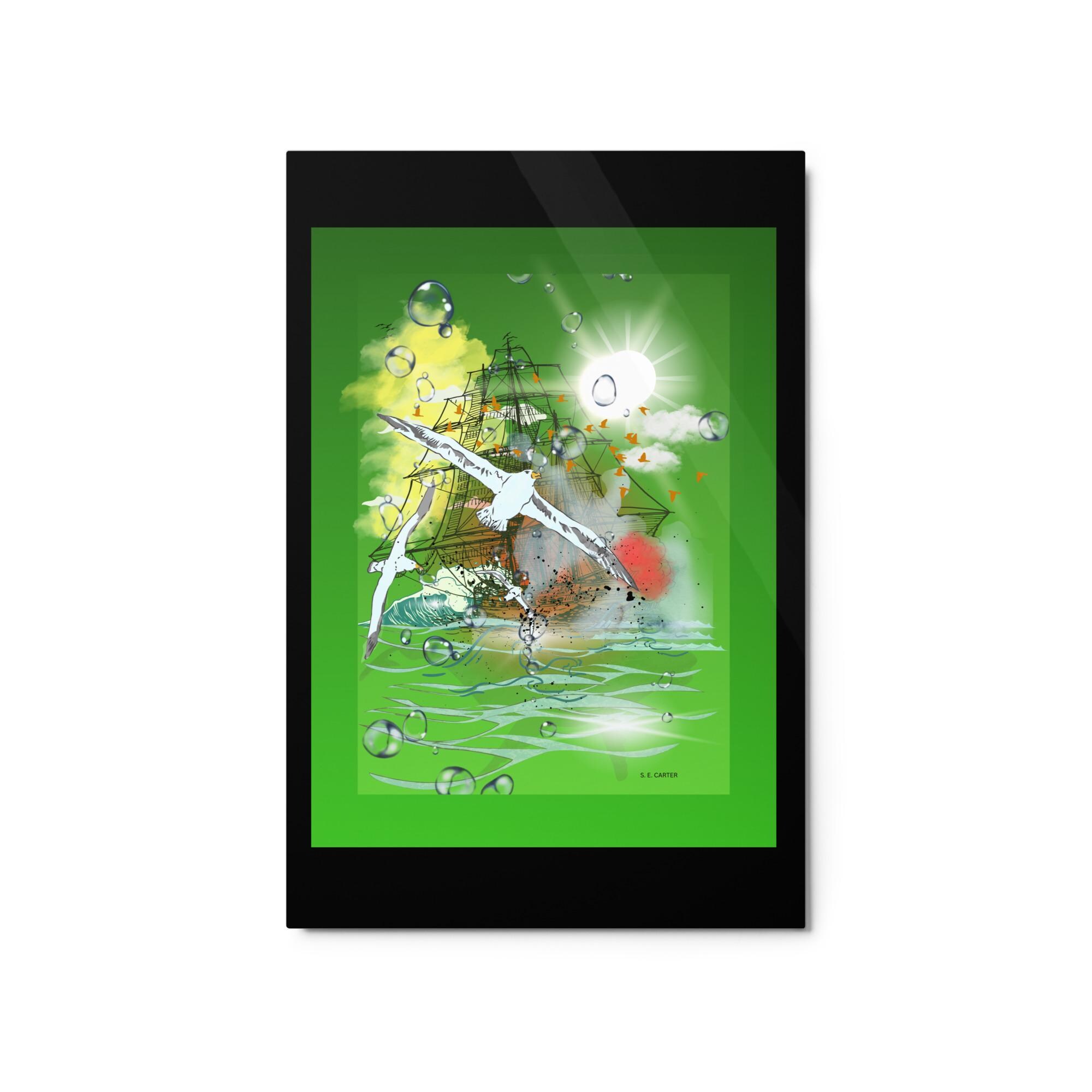 Wall art poster. Surreal, atmospheric, digital illustration - Metal prints 20x30 - "The sea knows no peace", gallery image 2
