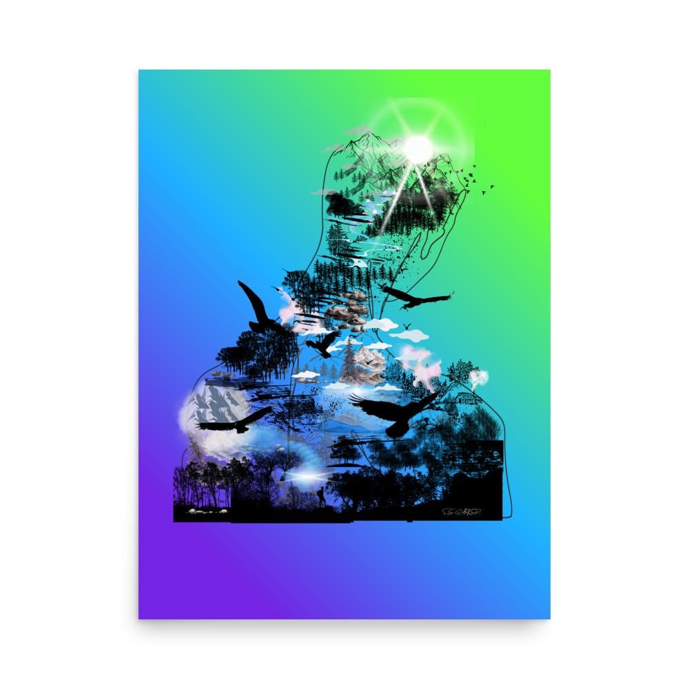 Wall art poster. Surreal, atmospheric, digital illustration - Photo paper poster 18x24 - "unwavering", gallery image 2