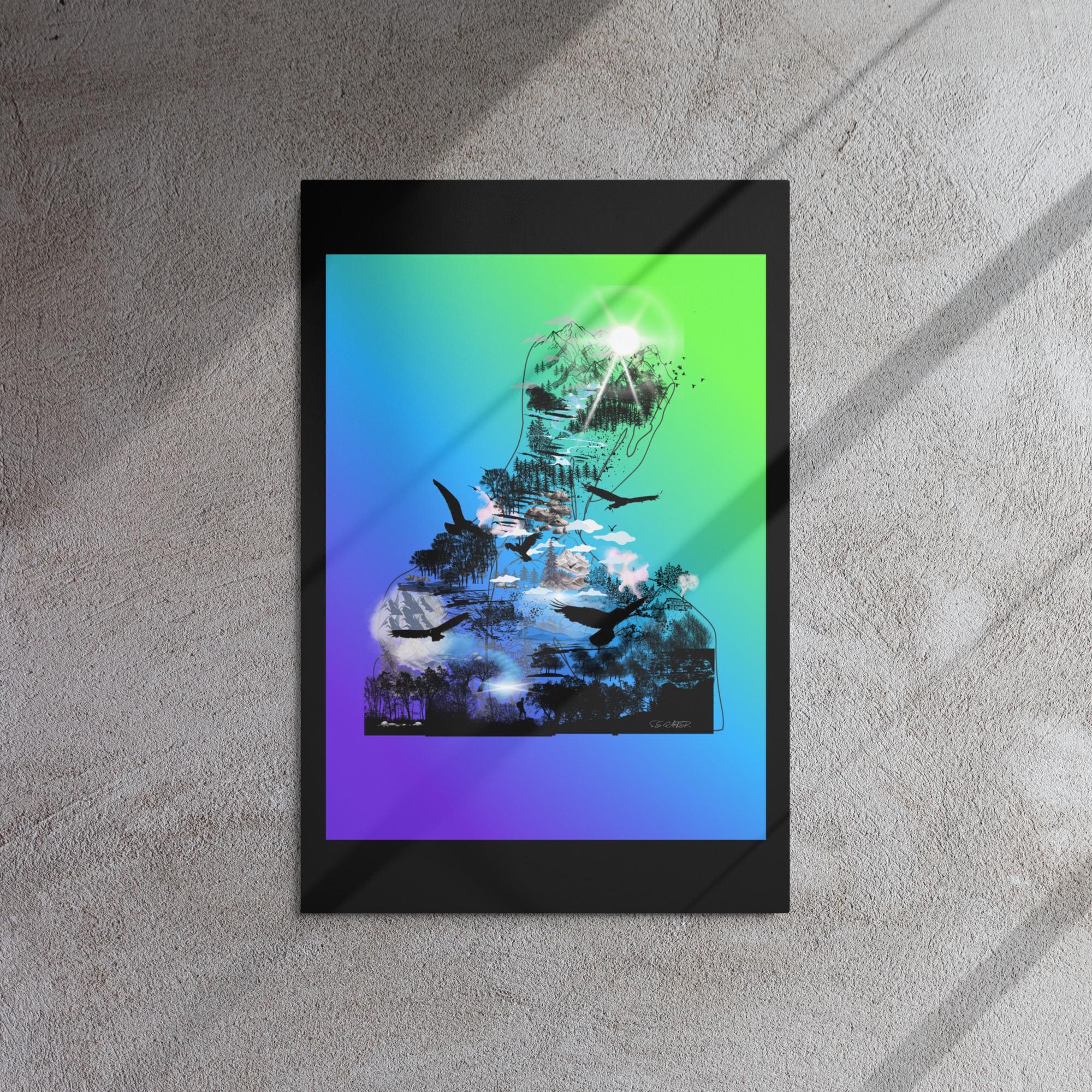 Wall art poster. Surreal, atmospheric, digital illustration - Metal prints 20x30 - "unwavering", gallery image 2