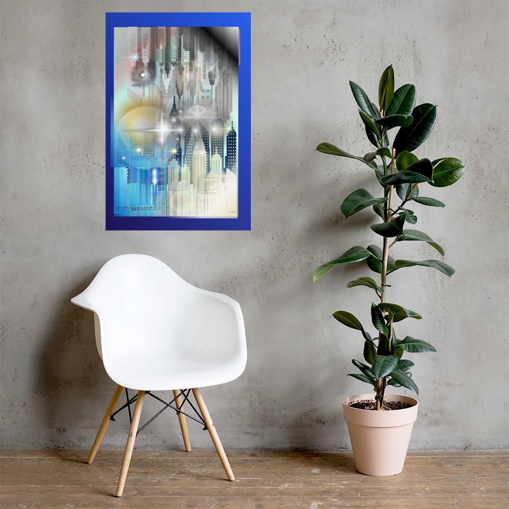 Wall art poster. Surreal, atmospheric, digital illustration - Photo paper poster - "CITY BRIGHTS", gallery image 2