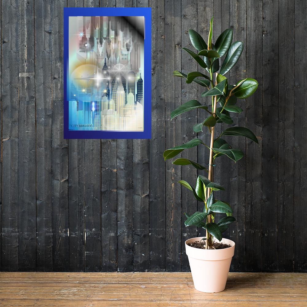 Wall art poster. Surreal, atmospheric, digital illustration - Photo paper poster - "CITY BRIGHTS", gallery image 4