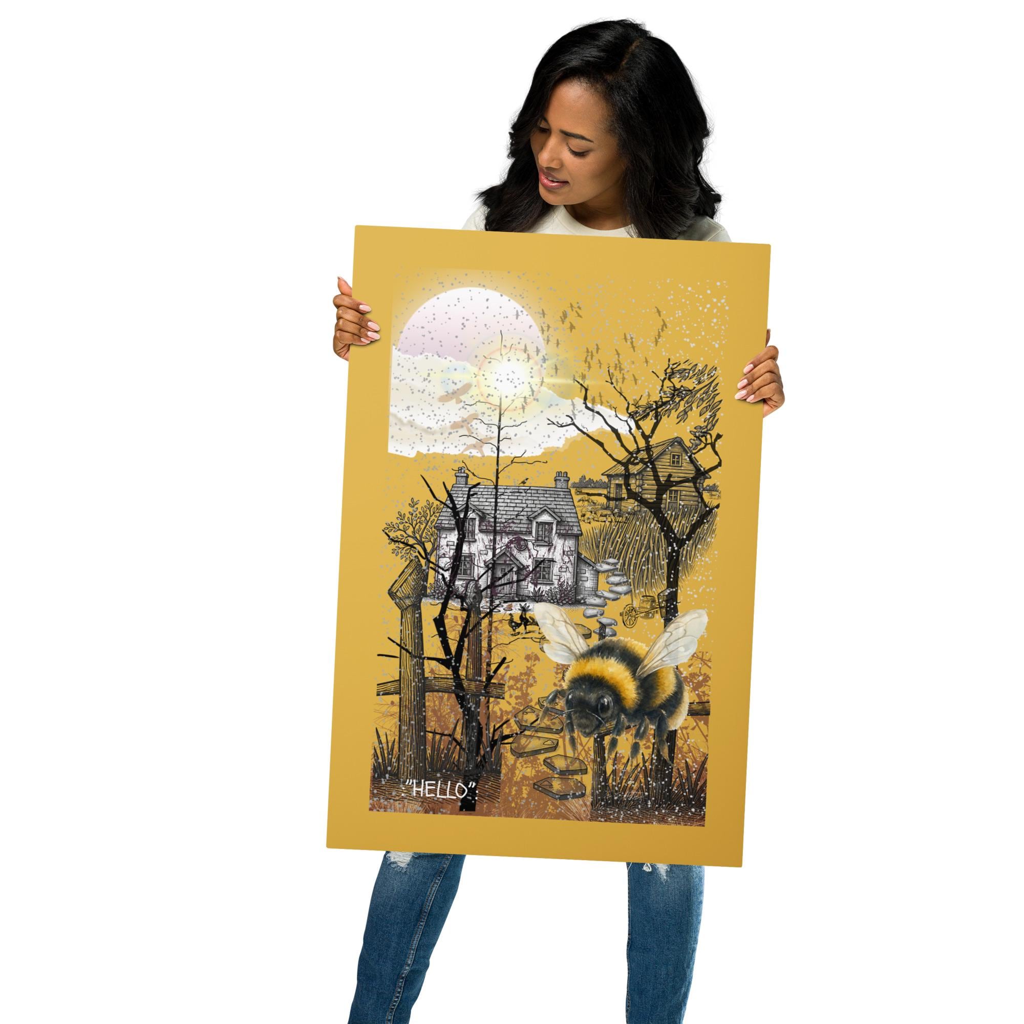 Wall art poster. Surreal, atmospheric, digital illustration - Metal prints 20X30 - "HELLO", gallery image 2