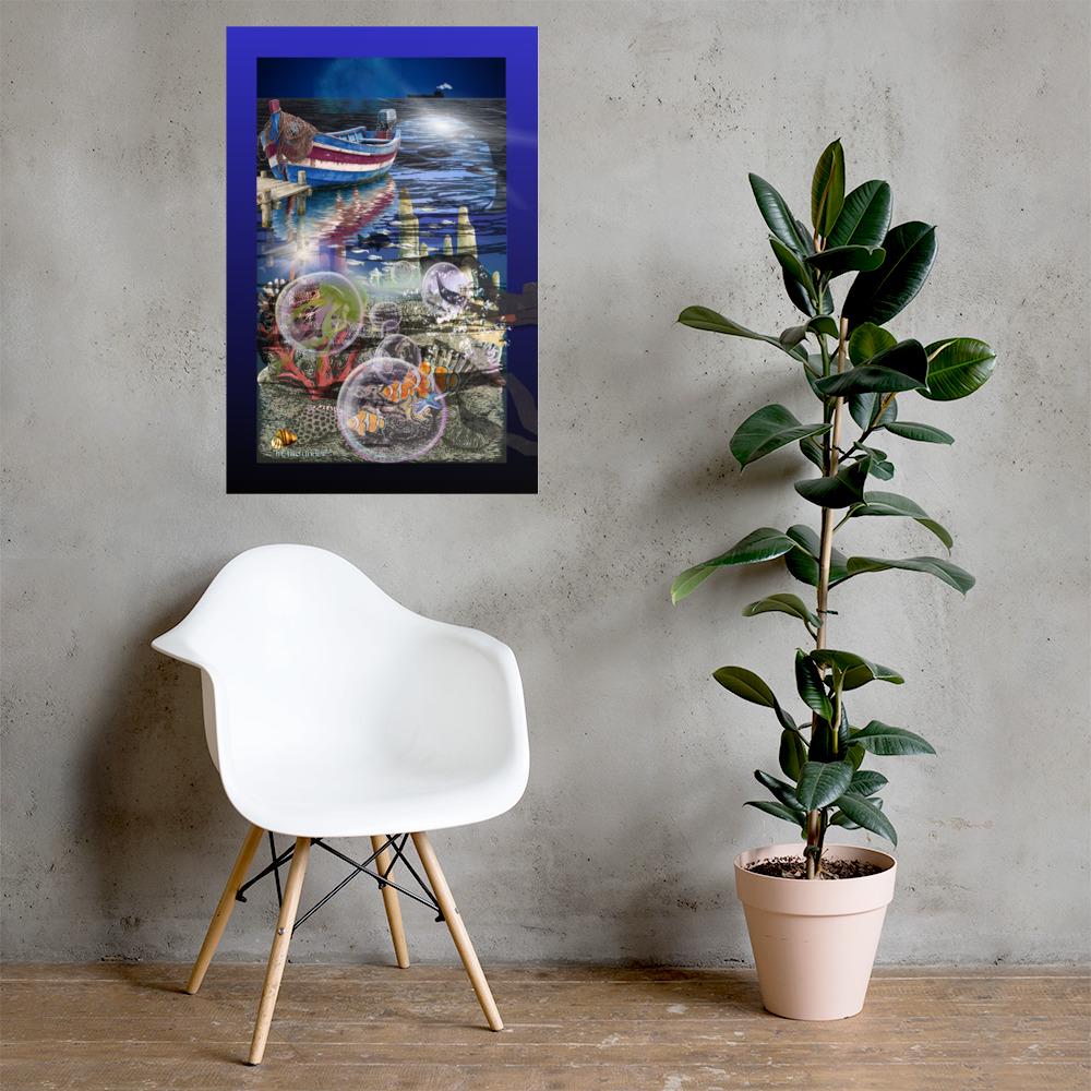 Wall art poster. Surreal, atmospheric, digital illustration - Photo paper poster - "In, the under", gallery image 2
