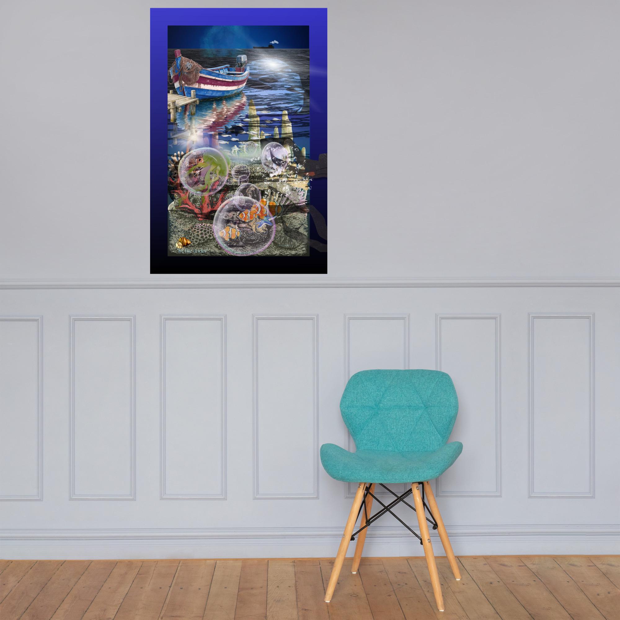 Wall art poster. Surreal, atmospheric, digital illustration - Photo paper poster - "In, the under", gallery image 3