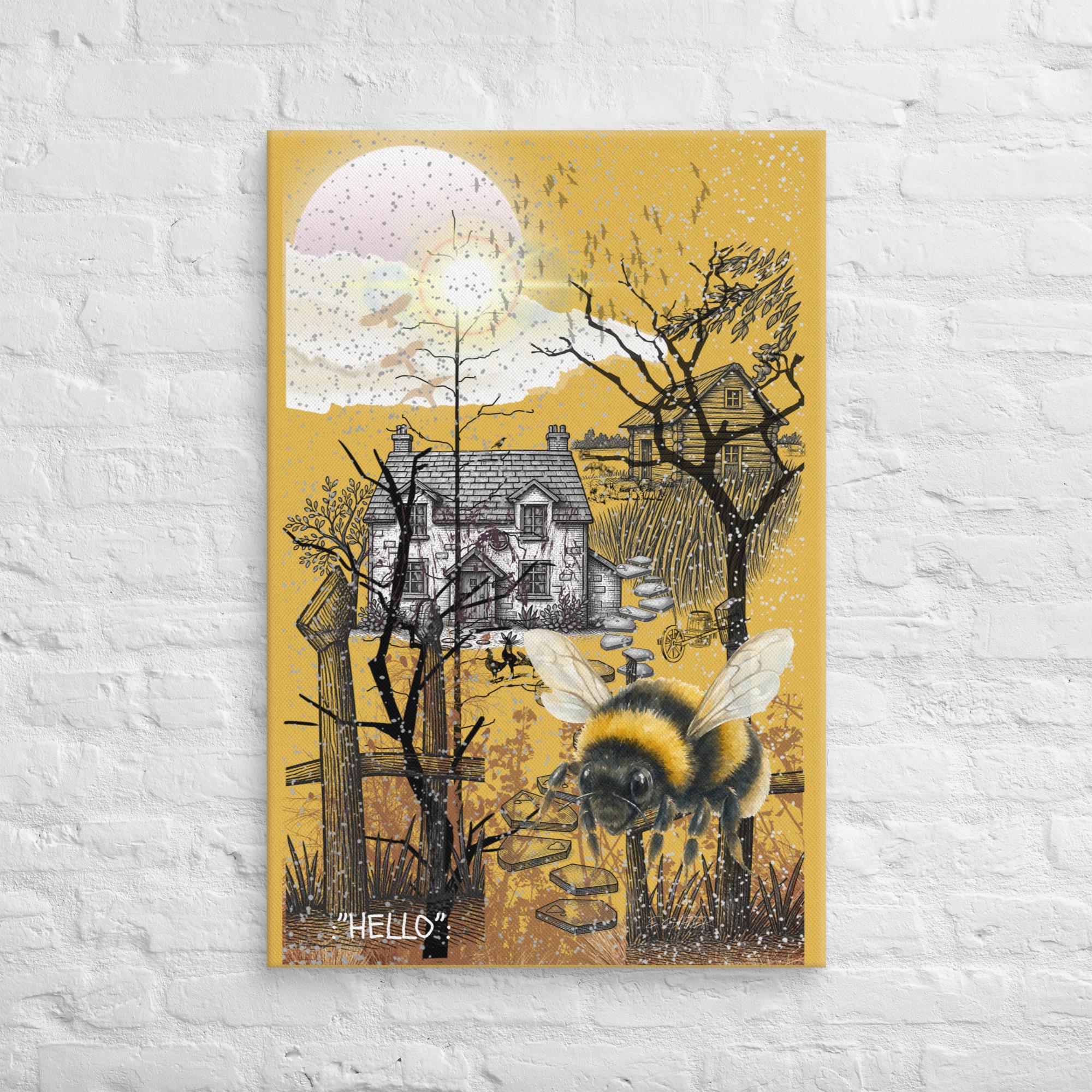 Wall art poster. Surreal, atmospheric, digital illustration - Canvas 24x36 - "HELLO", gallery image 2