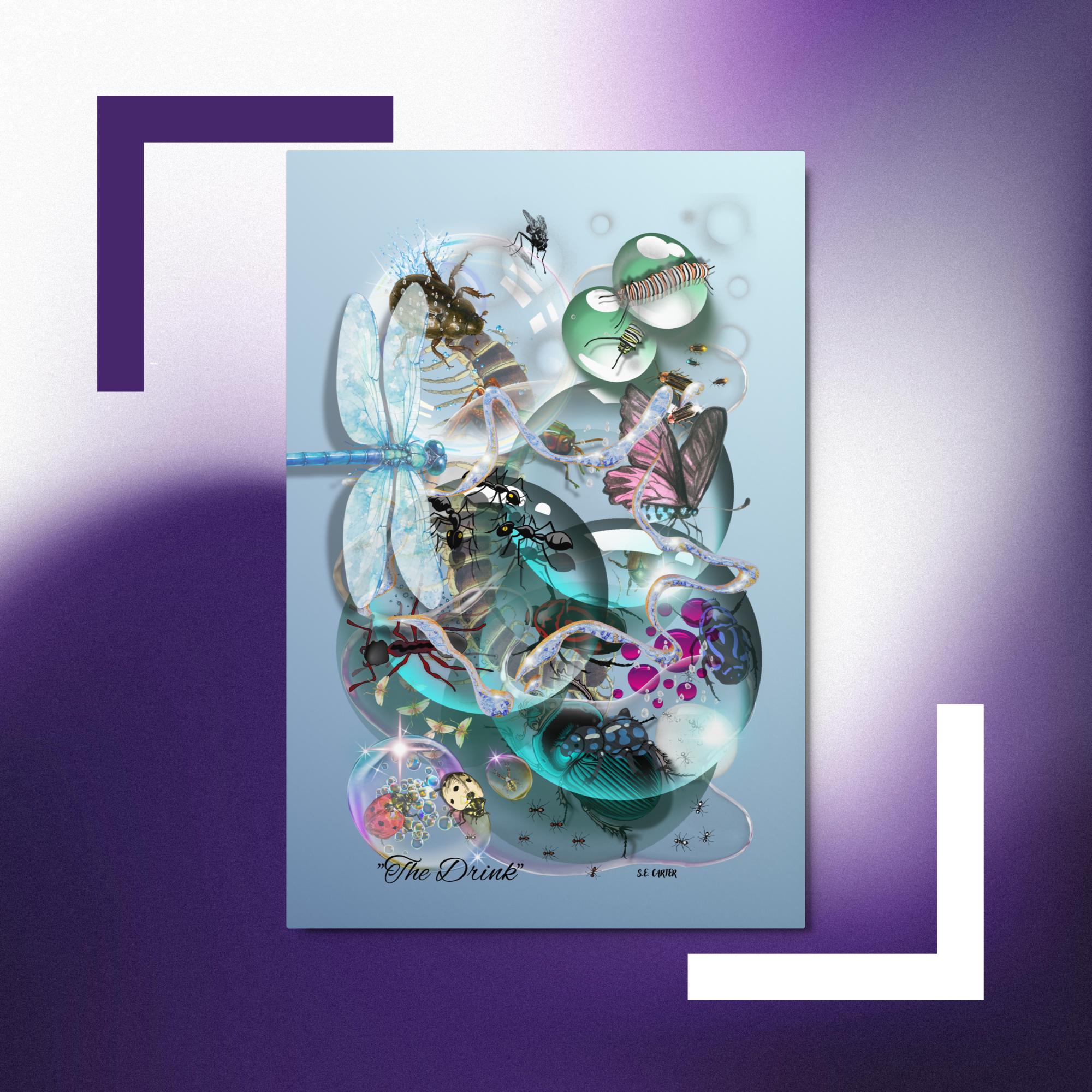 Wall art poster. Surreal, atmospheric, digital illustration - Metal prints 20X30 - "THE DRINK", gallery image 2