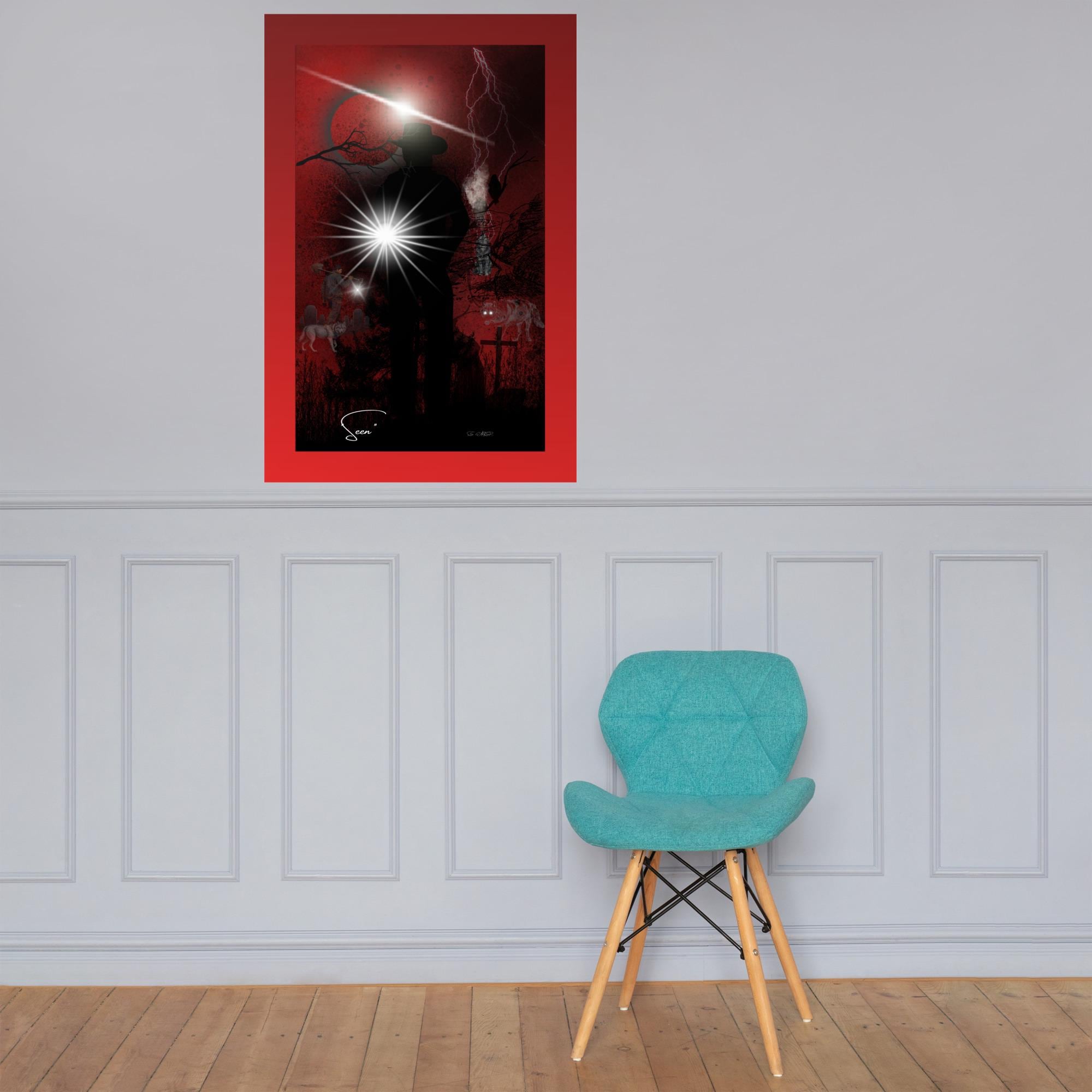Wall art poster. Surreal, atmospheric, digital illustration - Photo paper poster 24X36 - "SEEN", gallery image 3