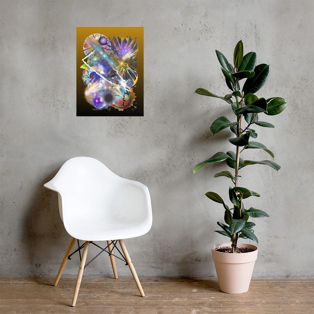 Wall art poster. Surreal, atmospheric, digital illustration - Photo paper poster 18x24 - "yxalag", gallery image 2