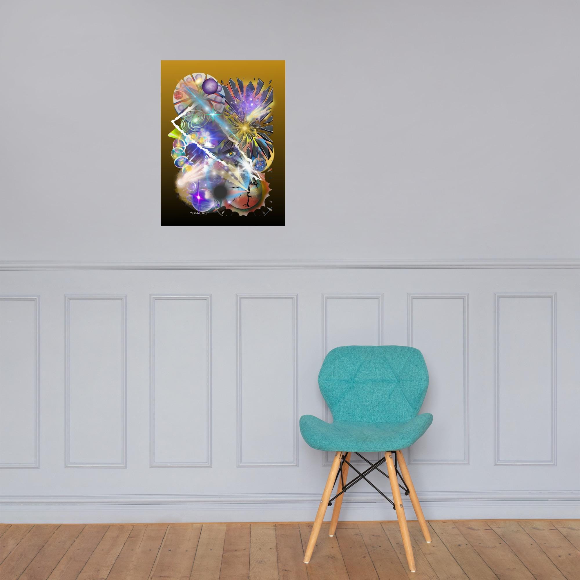 Wall art poster. Surreal, atmospheric, digital illustration - Photo paper poster 18x24 - "yxalag", gallery image 3