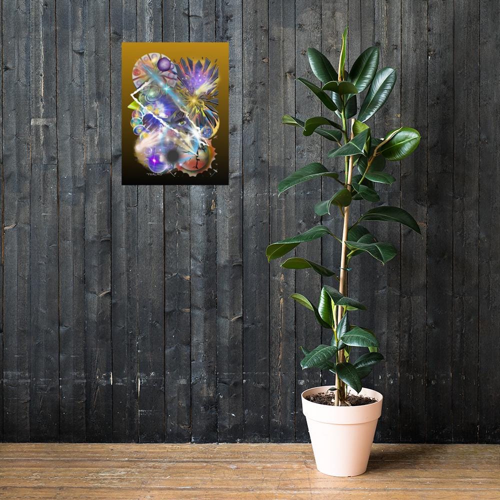 Wall art poster. Surreal, atmospheric, digital illustration - Photo paper poster 18x24 - "yxalag", gallery image 4