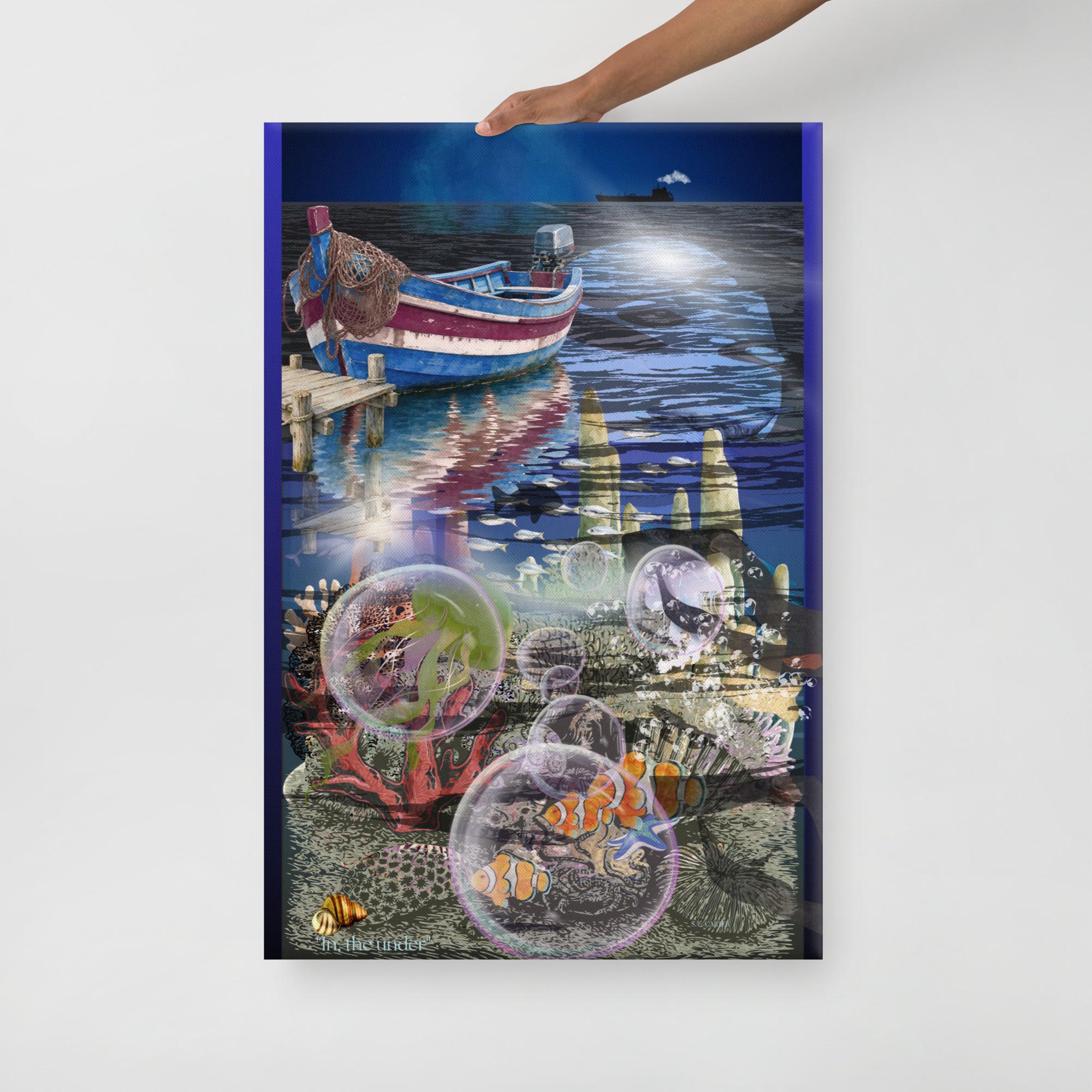 Wall art poster. Surreal, atmospheric, digital illustration - Canvas 24x36 - "In, the under", gallery image 2