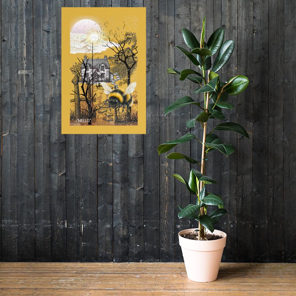Wall art poster. Surreal, atmospheric, digital illustration - Photo paper poster 24X36 "HELLO", gallery image 4