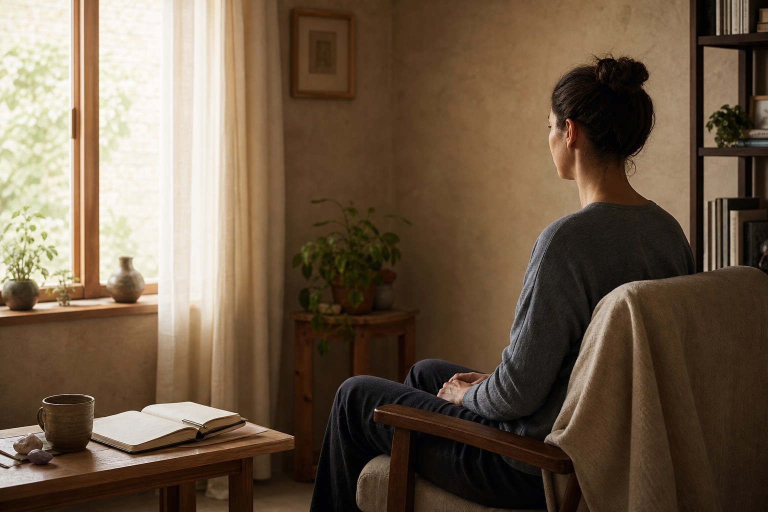 A quiet morning Reiki practice beside an open journal