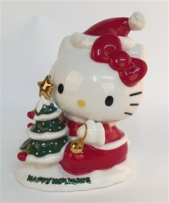 Hello Kitty with Tree Figurine with Gold