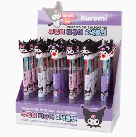 Sanrio Figure 3-COLOR Ballpoint Pen - Kuromi