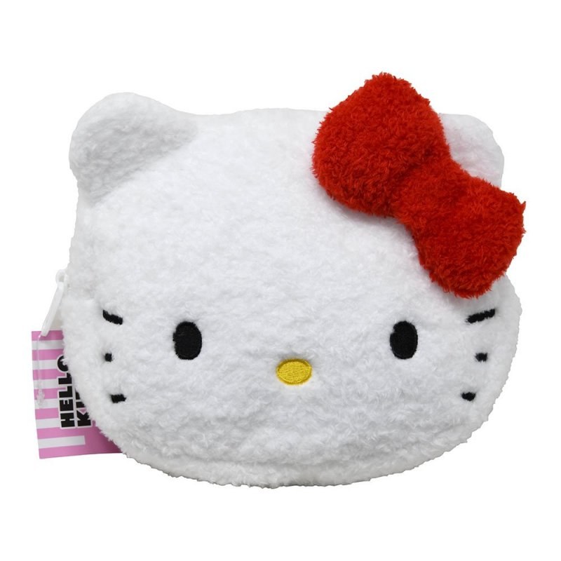Hello Kitty Red Chenille Plush Cosmetic Bag