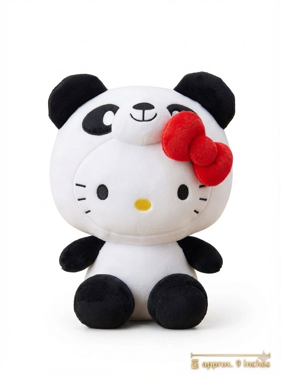 Hello Kitty 9-inch Plush in Panda Suit