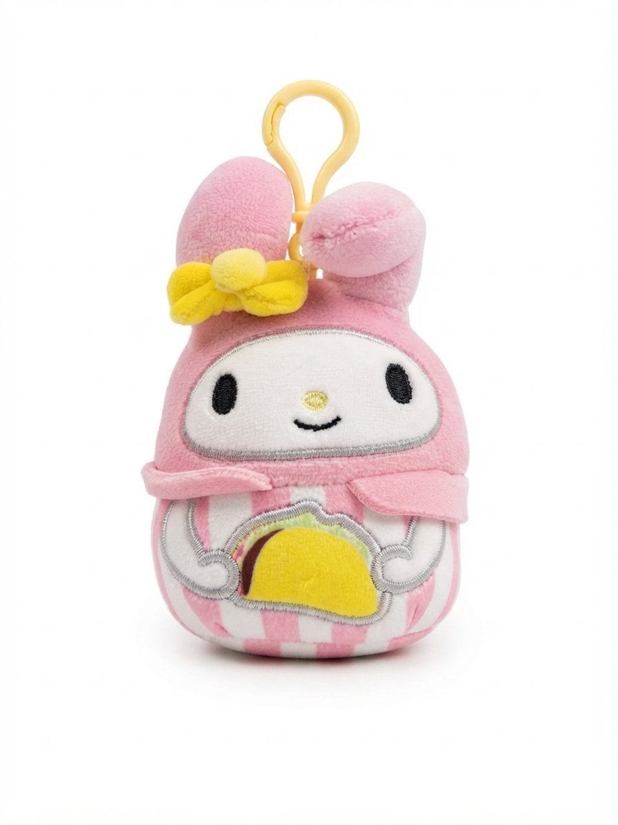 Official Squishmallows Sanrio My Melody Taco Plush Keychain