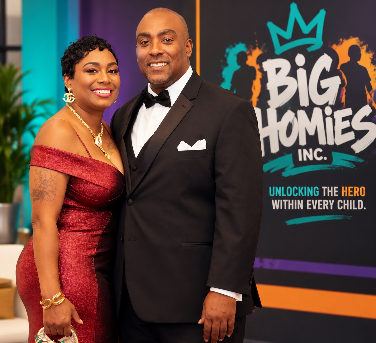 Co-founders Alice Edwards and Eugene Swinson in their Big Homies executive portrait