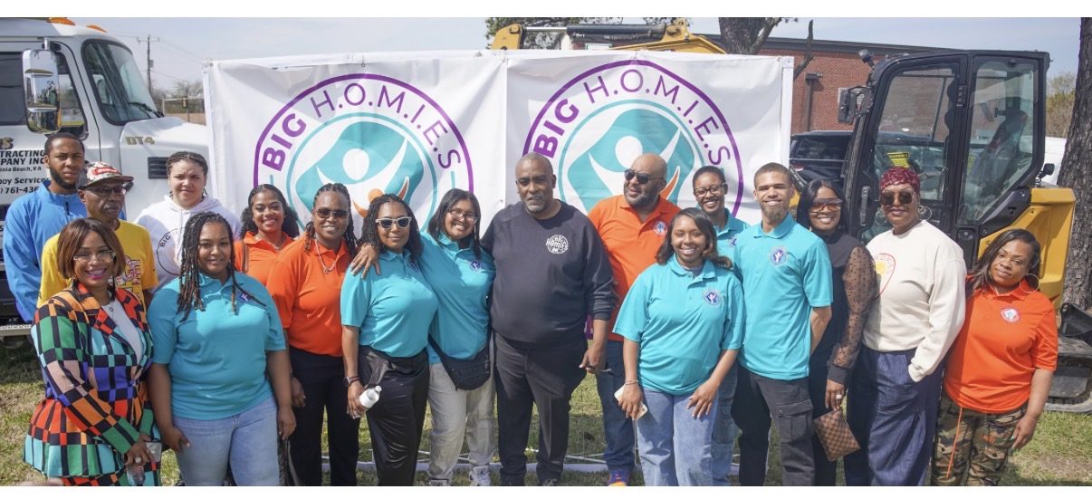 Big Homies Inc. leadership and community partners celebrate the Big Homies Recreation Center groundbreaking
