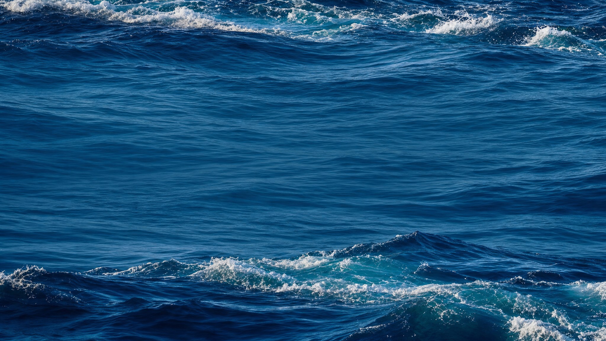 Deep blue ocean waves