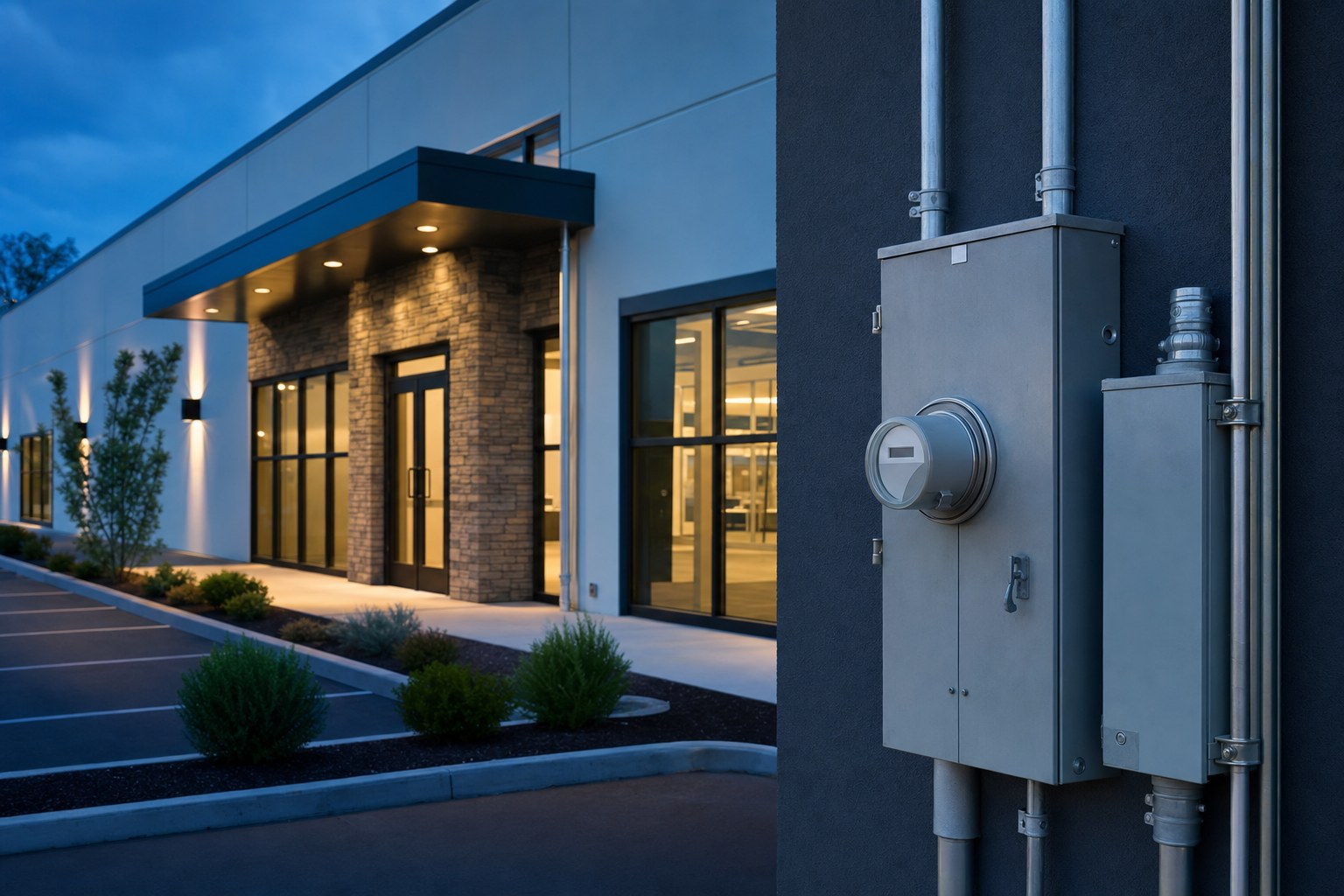 Business electricity meter and account documents ready for review