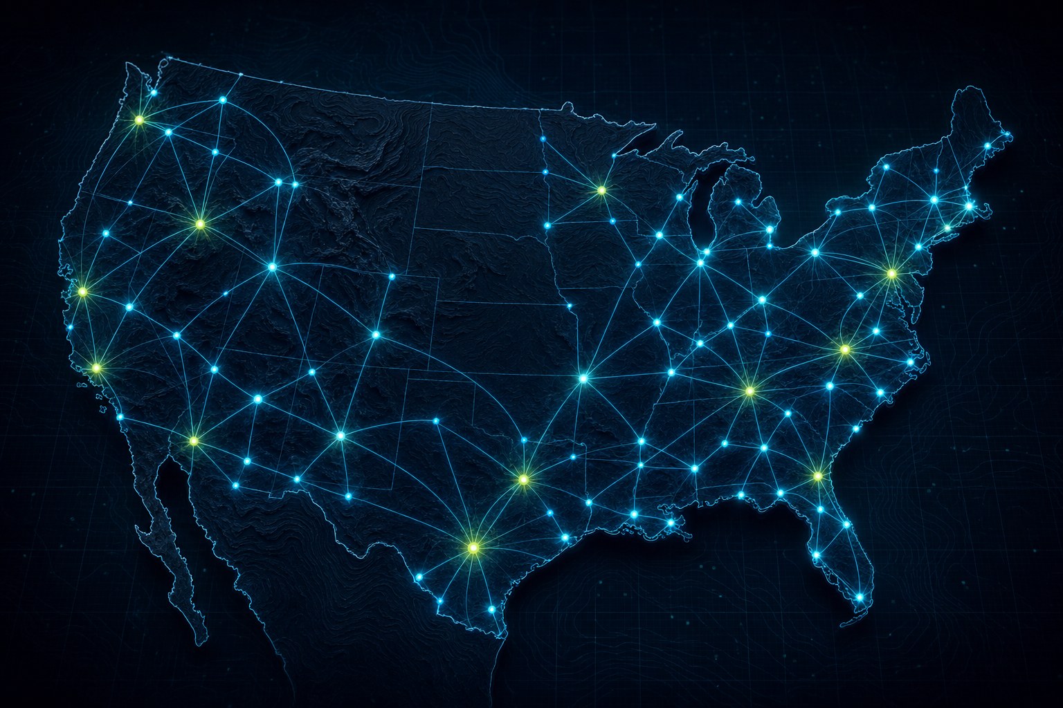 Abstract electricity market network across the United States