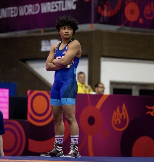 Xochitl Mota-Pettis at the United World Wrestling competition