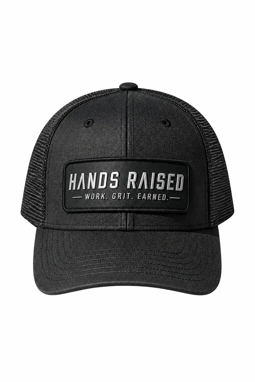Black mesh-back Hands Raised signature trucker hat