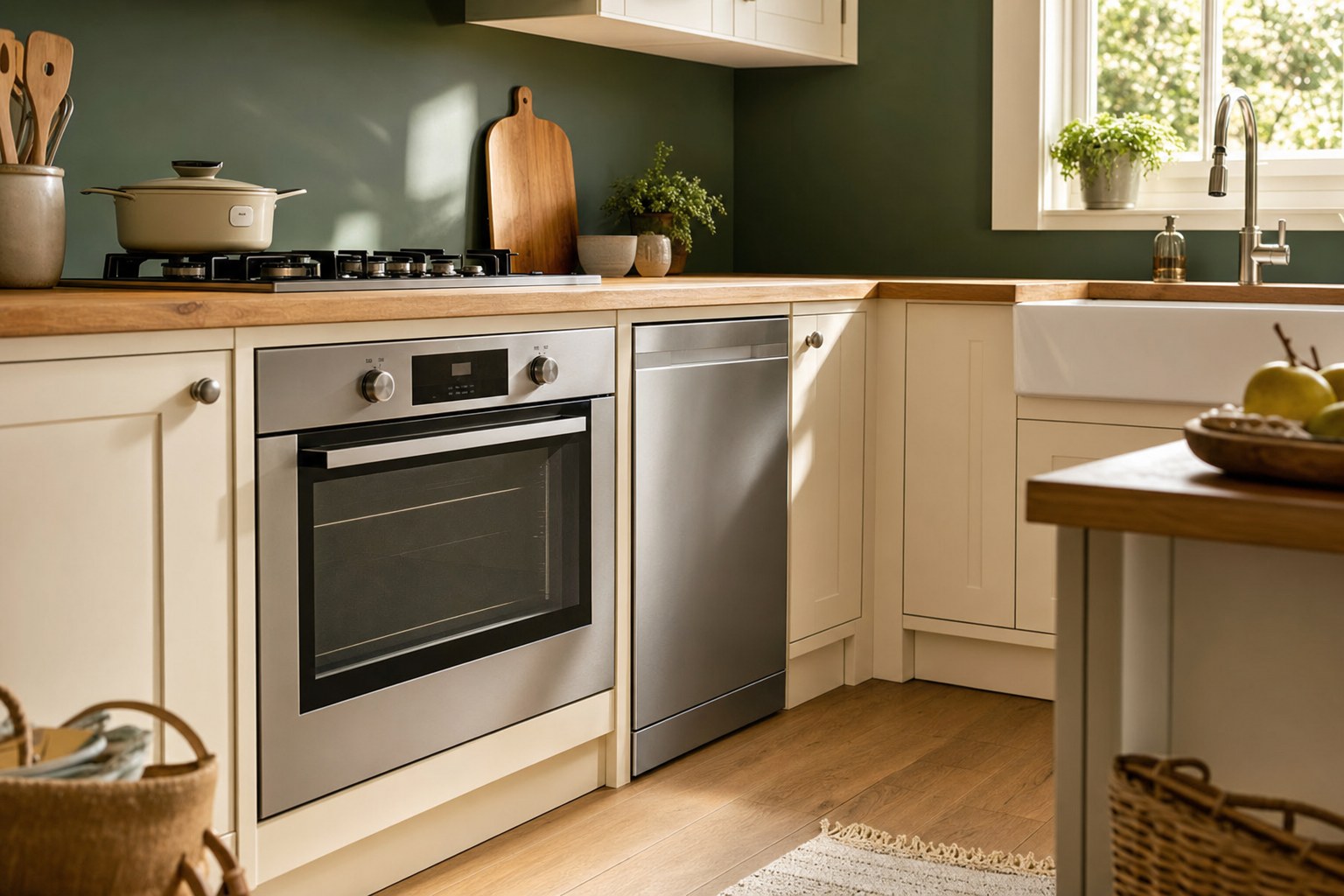 New appliances fitted in a home kitchen