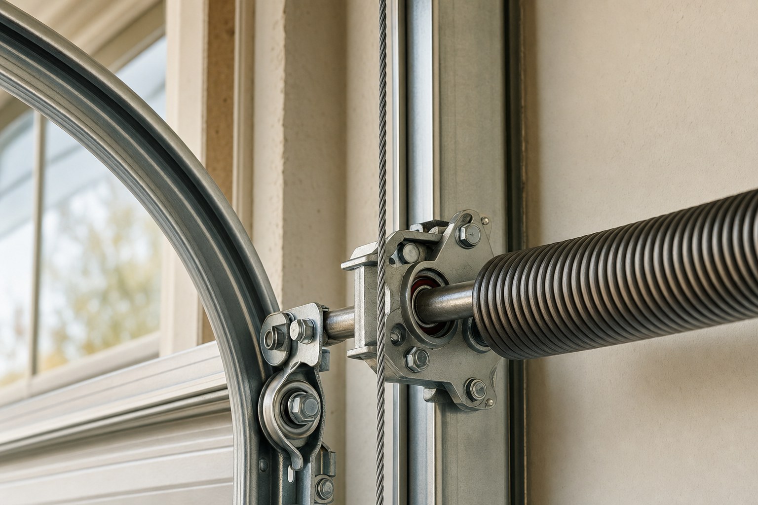 Garage door hardware prepared for repair