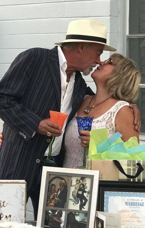 Couple celebrating their union outdoors