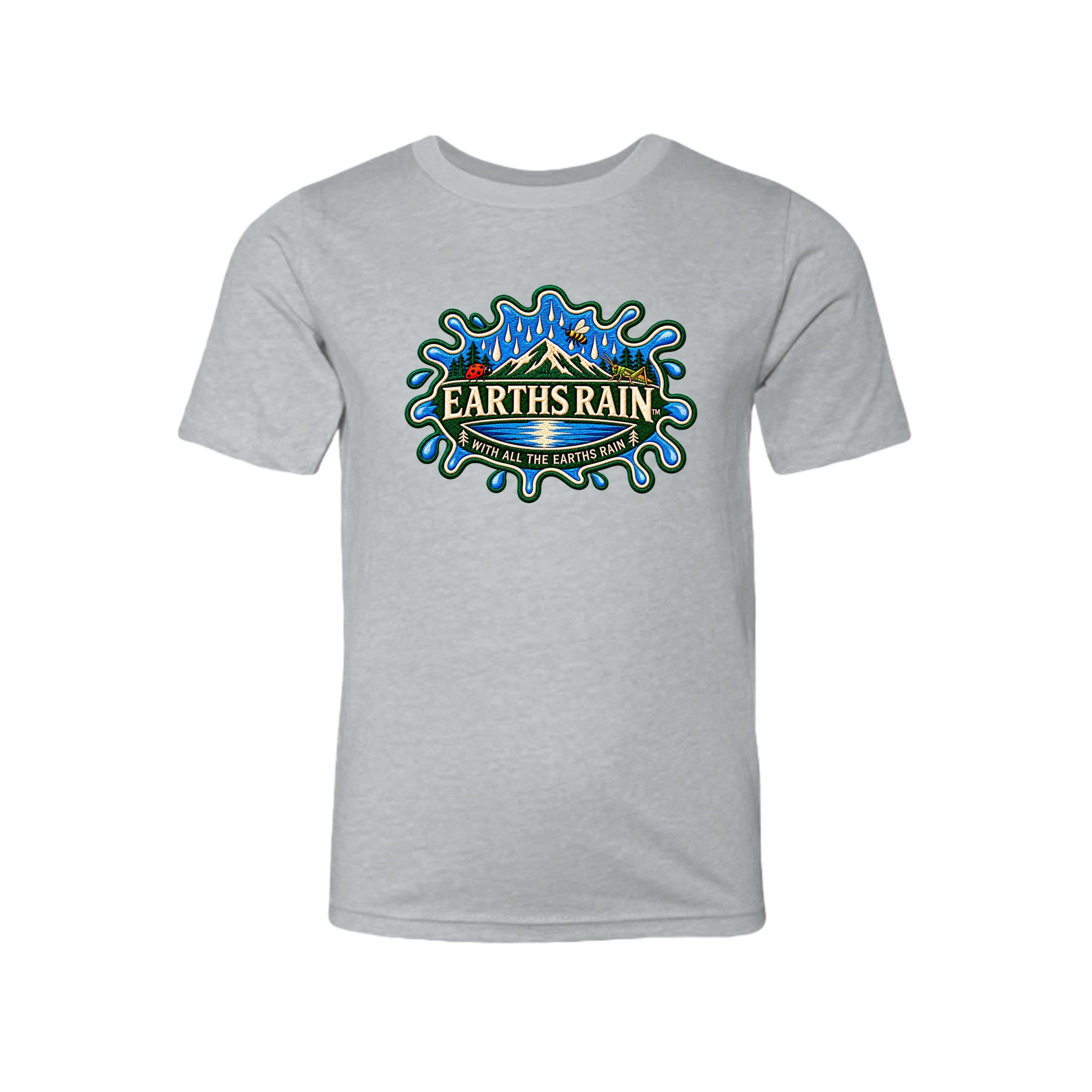 Earths Rain youth T-shirt with nature artwork