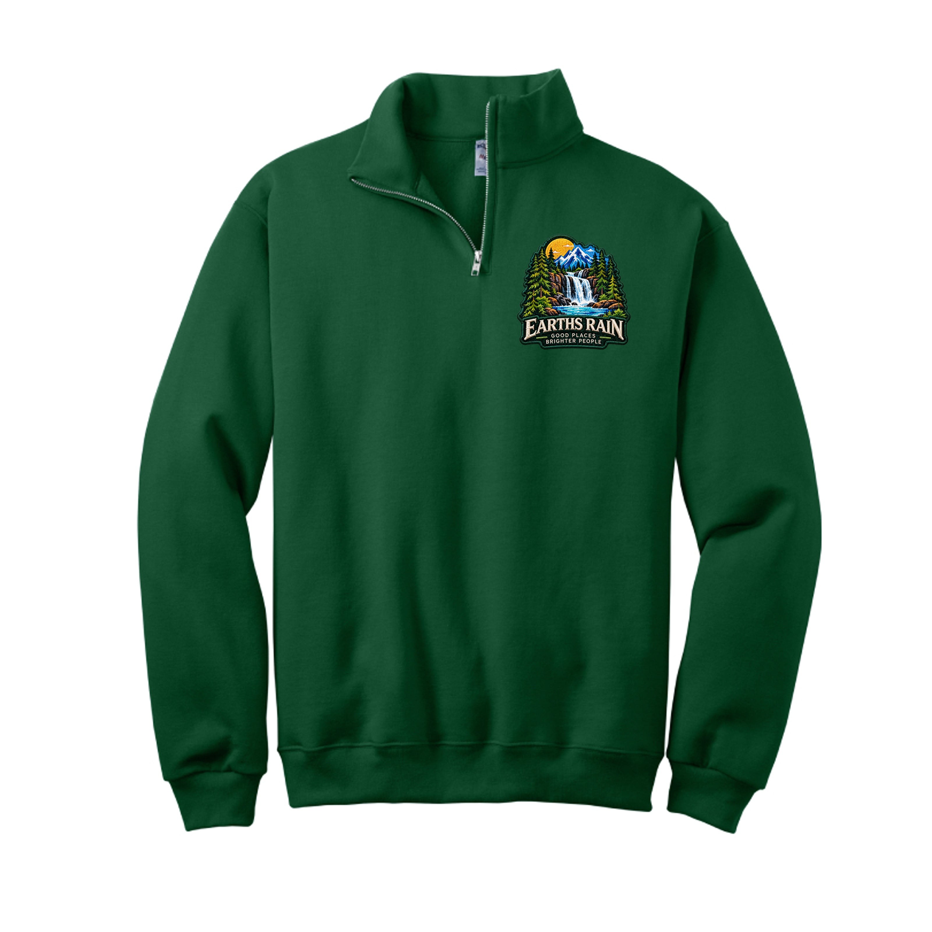 Earths Rain sweatshirt with an outdoor adventure message