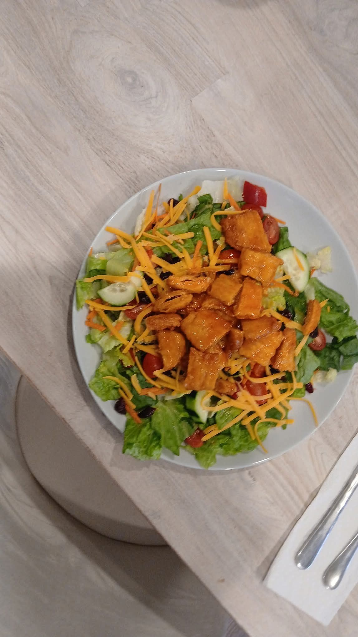 Fresh salad prepared for guests