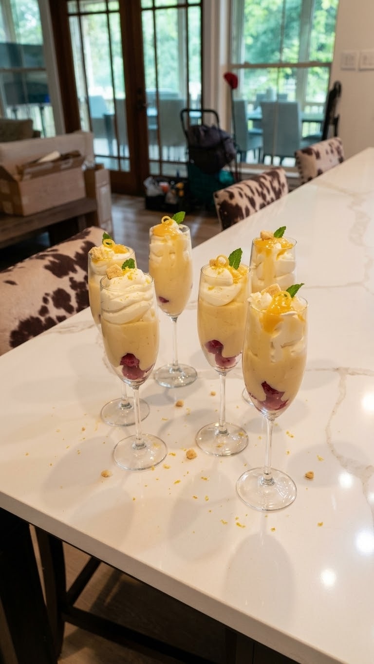 Lemon and berry dessert parfaits