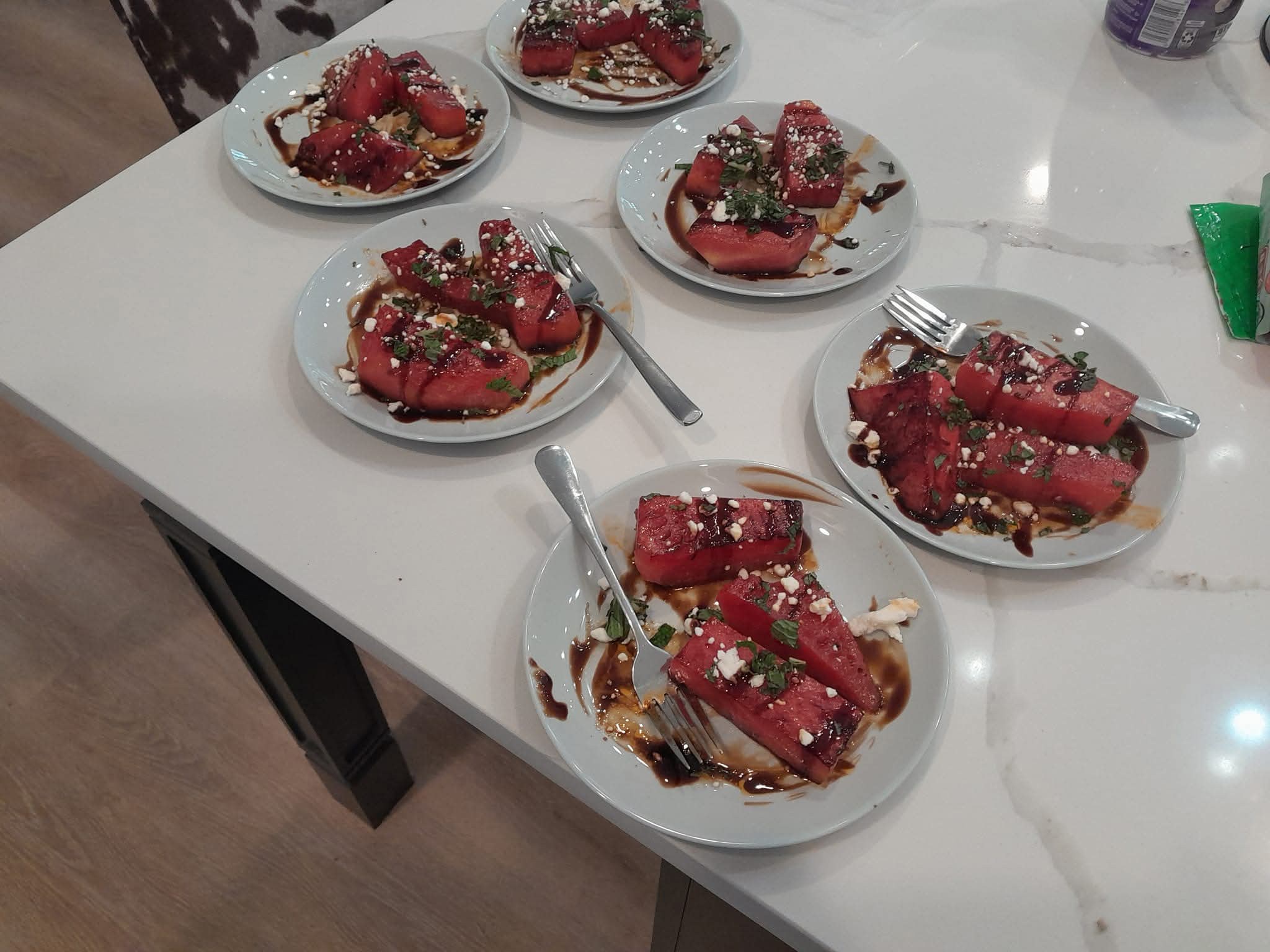 Plates prepared for a shared meal