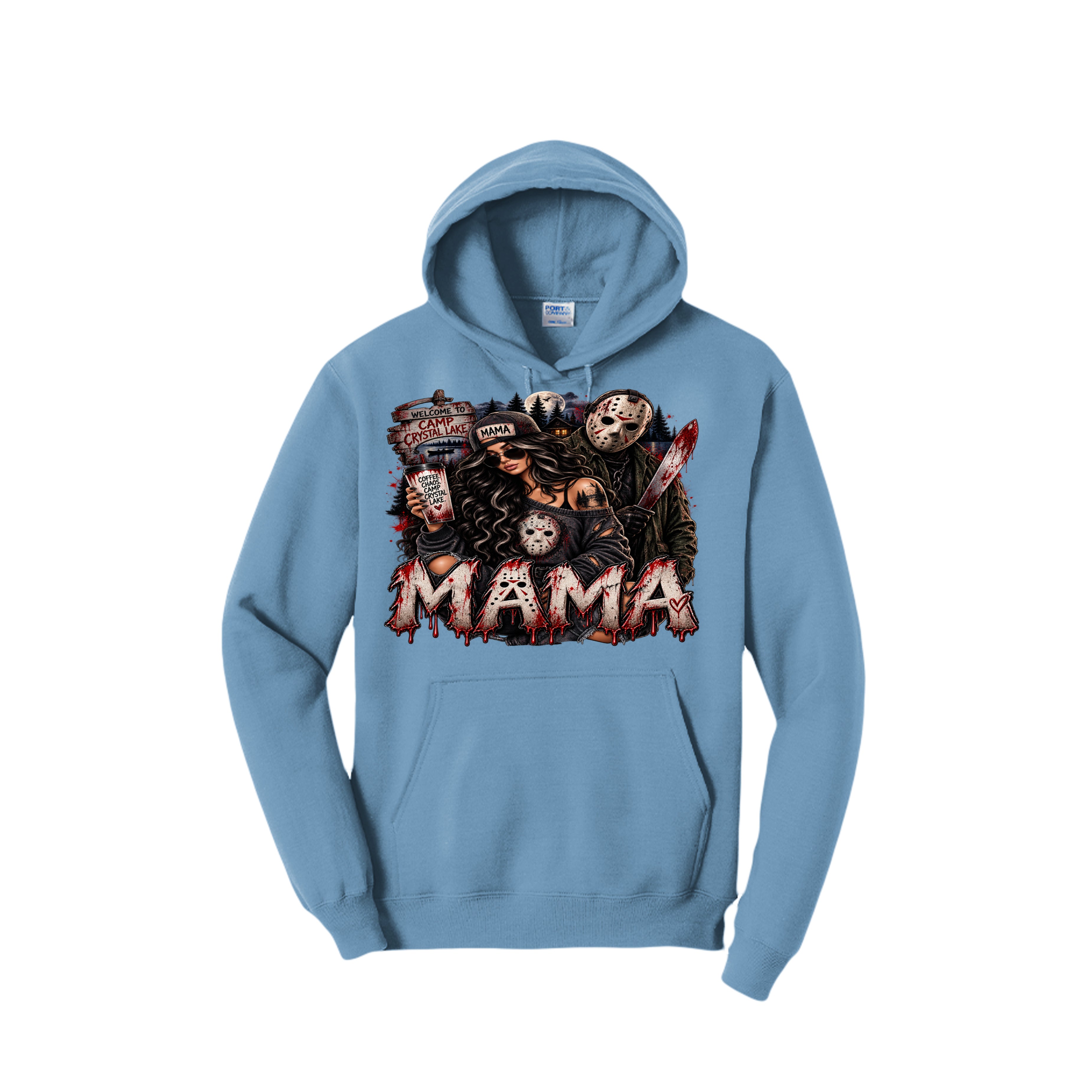 Camp Crystal Lake Mama – Jason Inspired Horror Hoodie 🩸