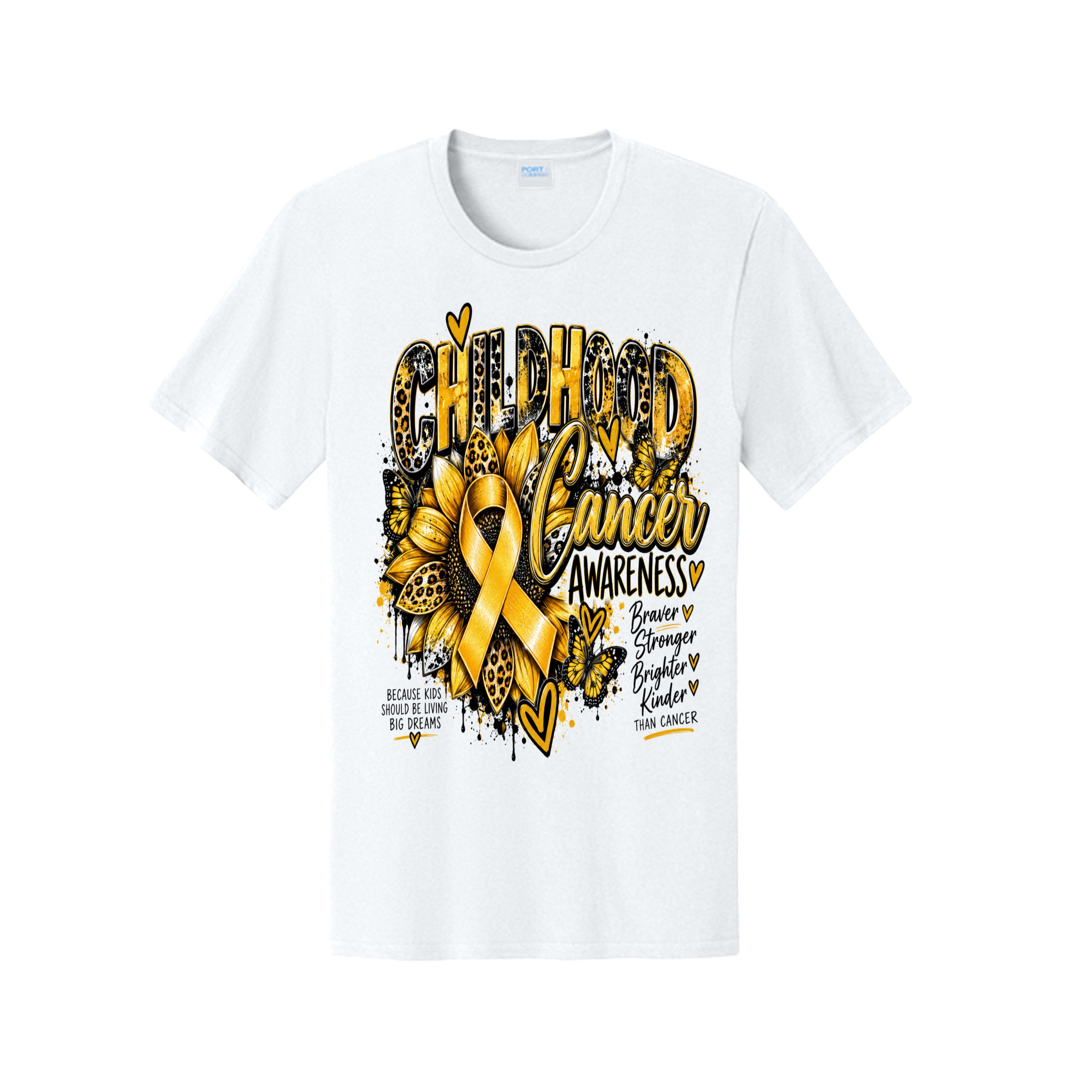 Childhood Cancer Awareness – Braver, Stronger, Brighter, Kinder T-Shirt, view 3